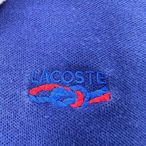 Vintage Izod Lacoste Mens Sz L Candy Stripe Turtle Neck Blue RARE!!! T0 - Picture 8 of 10